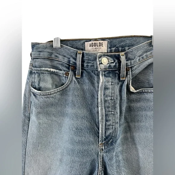 AGOLDE denim high rise straight leg button up 90’s jeans - Picture 2 of 4